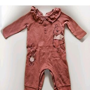 Disney Winnie the Pooh Mauve Pink Ruffle-Collar One-Piece